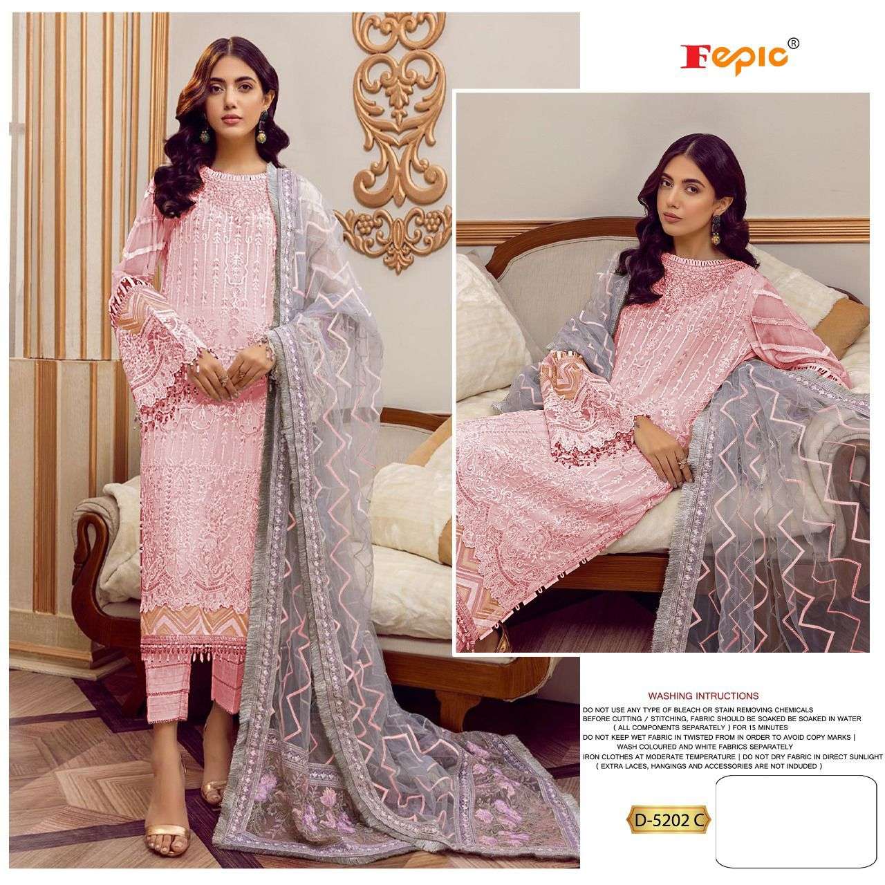 FEPIC ROSEMEEN 5102 GEORGETTE EMBRODERY WORK PAKISTANI SUIT CATALOGUE 
