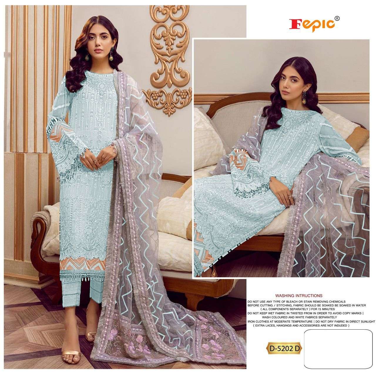 FEPIC ROSEMEEN 5102 GEORGETTE EMBRODERY WORK PAKISTANI SUIT CATALOGUE 