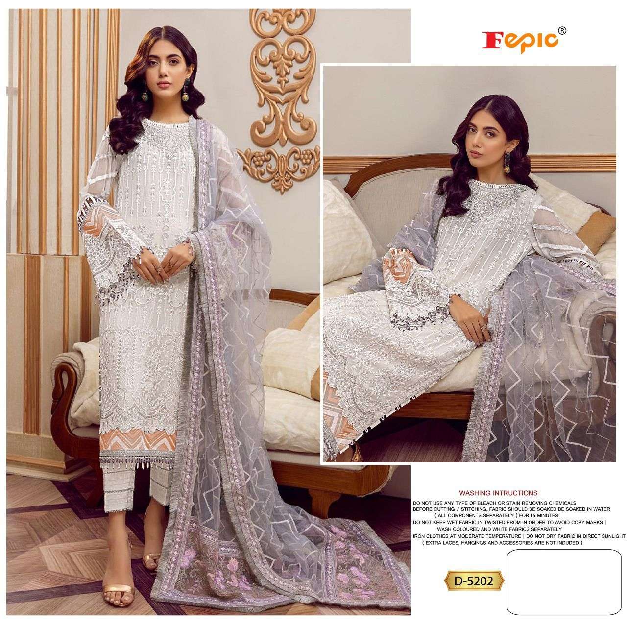 FEPIC ROSEMEEN 5102 GEORGETTE EMBRODERY WORK PAKISTANI SUIT CATALOGUE 