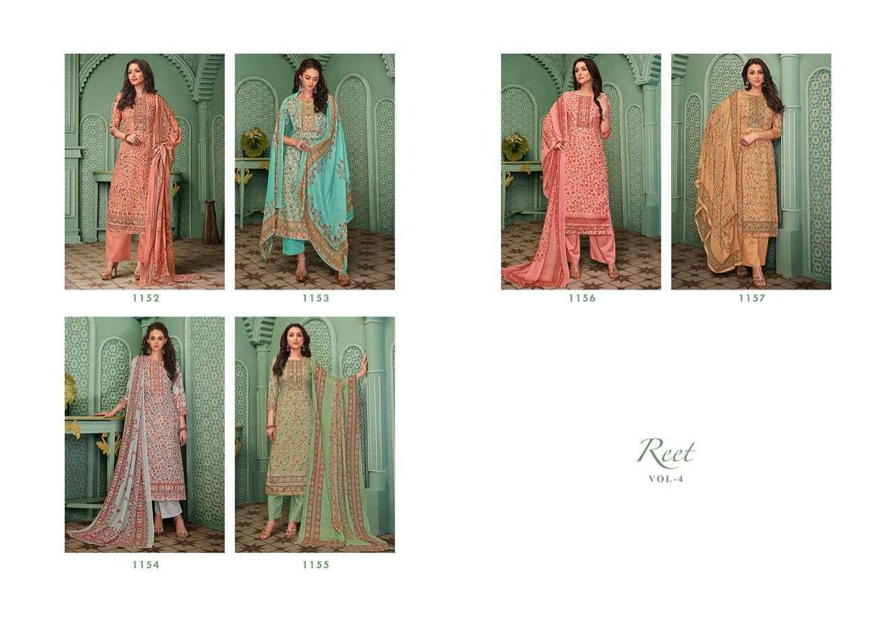 GLOSSY  REET VOL 4  PURE COTTON DIGITAL PRINTED UNSTITCHED SALWAR KAMEEZ CATALOGUE 