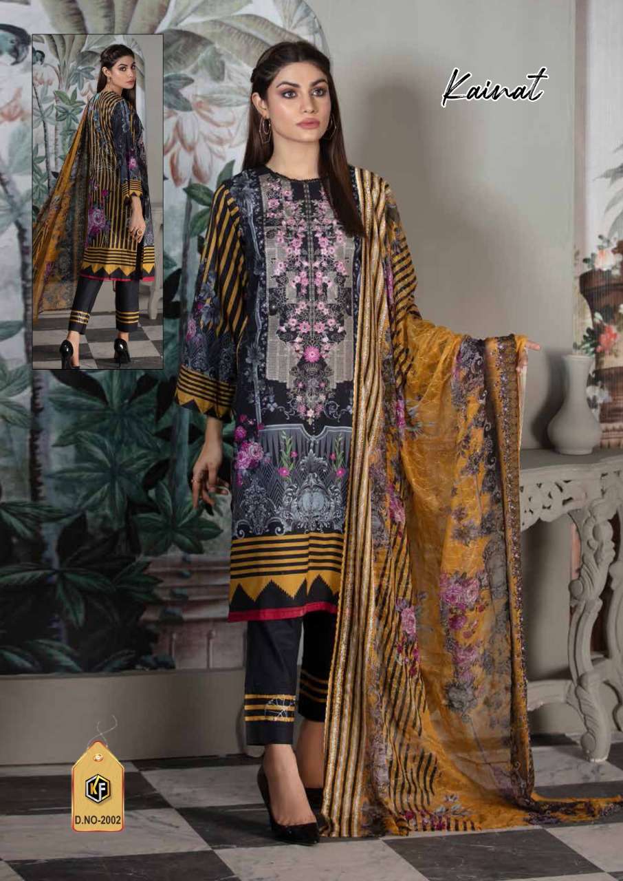 KEVAL FAB KAINAT VOL 2 PURE LAWN COTTON PRINTED PAKISTANI SUIT CATALOGUE 