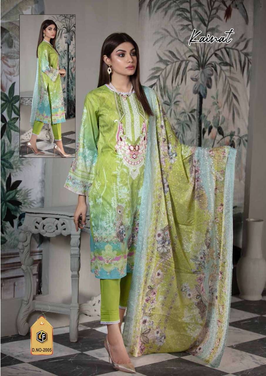 KEVAL FAB KAINAT VOL 2 PURE LAWN COTTON PRINTED PAKISTANI SUIT CATALOGUE 