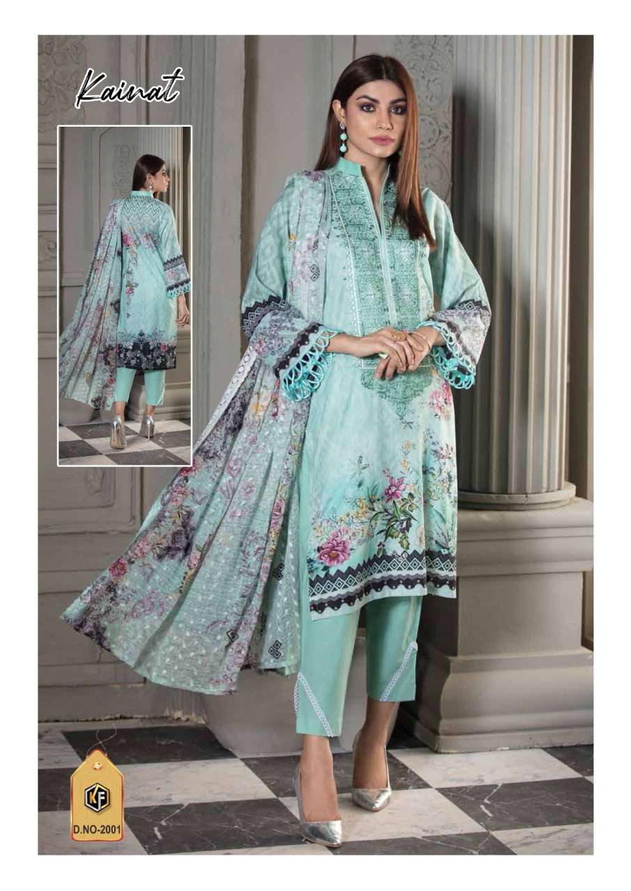 KEVAL FAB KAINAT VOL 2 PURE LAWN COTTON PRINTED PAKISTANI SUIT CATALOGUE 