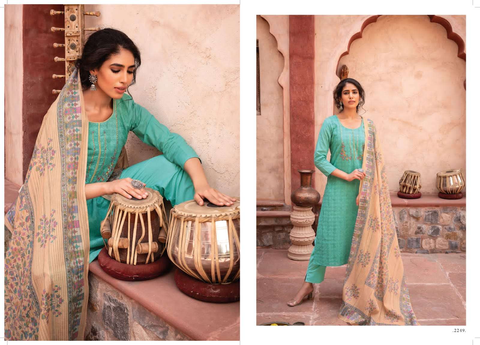 RIVAA MADHUR PURE COTTON FANCY EMBRODERY WORK SALWAR KAMMEZ WHOLESALER IN SURAT MARKET 