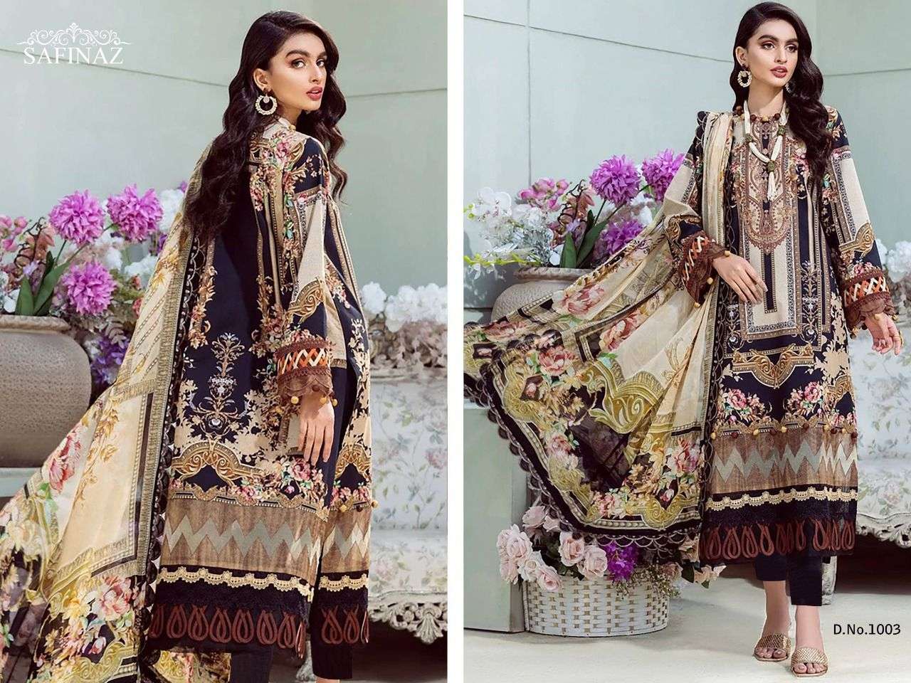 SAFINAZ MARIYA B VOL 6  LAWN COTTON DIGITAL PRINTED WITH EMBRODERY PATCH WORK PAKISTANI SUIT WHOLESALE CATALOGUE 