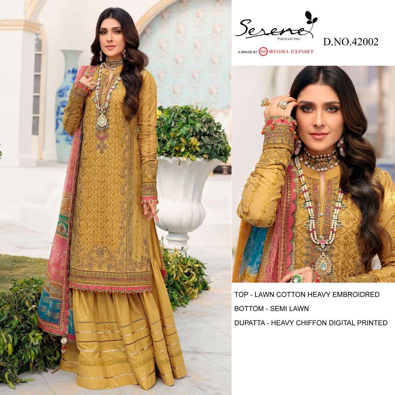 SERENE NOOR VOL 3 LAWN COTTON DIGITAL PRINT WITH HEAVY EMBRODERY WORK UNSTITCHED PAKISTANI SUIT CATALOGUE 