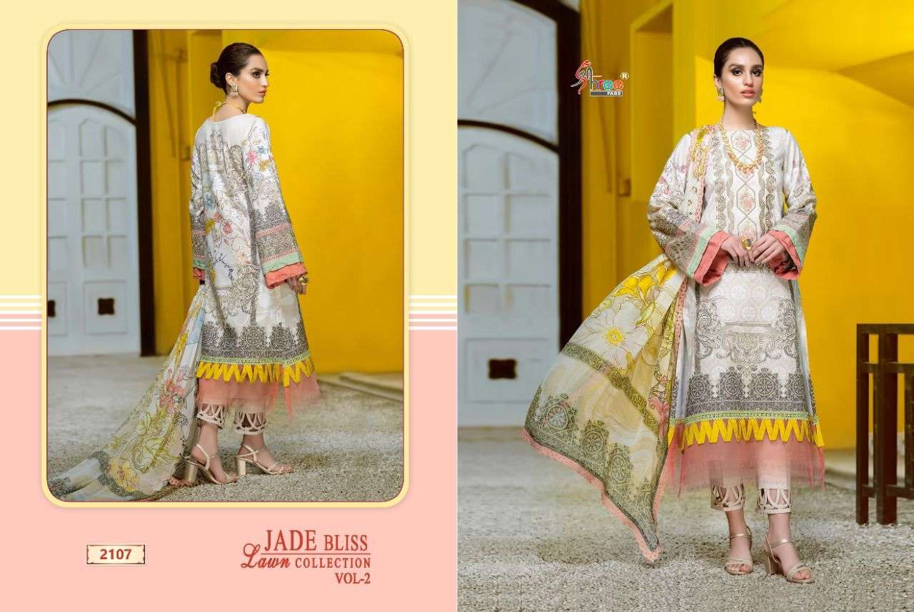 SHREE FABS JADE BLISS  LAWN COLLECTION VOL 2 PURE COTTON EMBRODERY WORK PAKISTANI SALWAR KAMEEZ SUPPLIER IN SURAT MARKET 