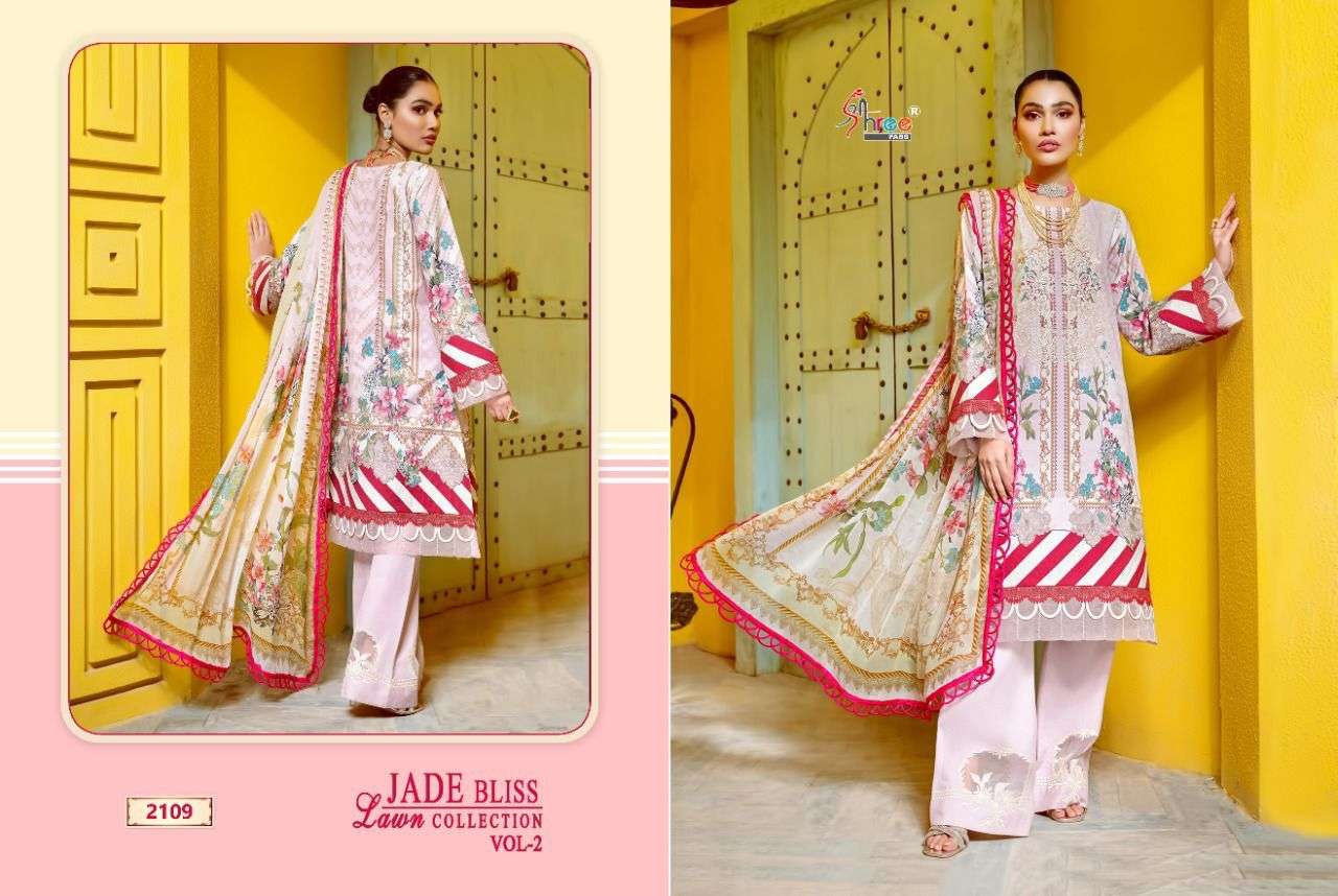 SHREE FABS JADE BLISS  LAWN COLLECTION VOL 2 PURE COTTON EMBRODERY WORK PAKISTANI SALWAR KAMEEZ SUPPLIER IN SURAT MARKET 