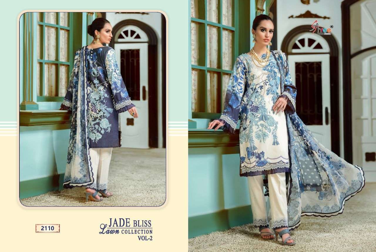 SHREE FABS JADE BLISS  LAWN COLLECTION VOL 2 PURE COTTON EMBRODERY WORK PAKISTANI SALWAR KAMEEZ SUPPLIER IN SURAT MARKET 