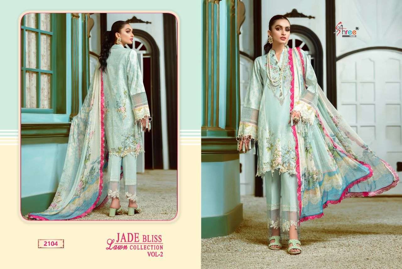 SHREE FABS JADE BLISS  LAWN COLLECTION VOL 2 PURE COTTON EMBRODERY WORK PAKISTANI SALWAR KAMEEZ SUPPLIER IN SURAT MARKET 