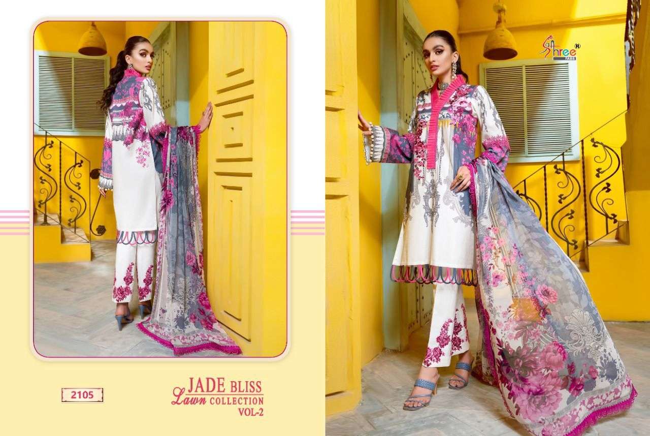 SHREE FABS JADE BLISS  LAWN COLLECTION VOL 2 PURE COTTON EMBRODERY WORK PAKISTANI SALWAR KAMEEZ SUPPLIER IN SURAT MARKET 