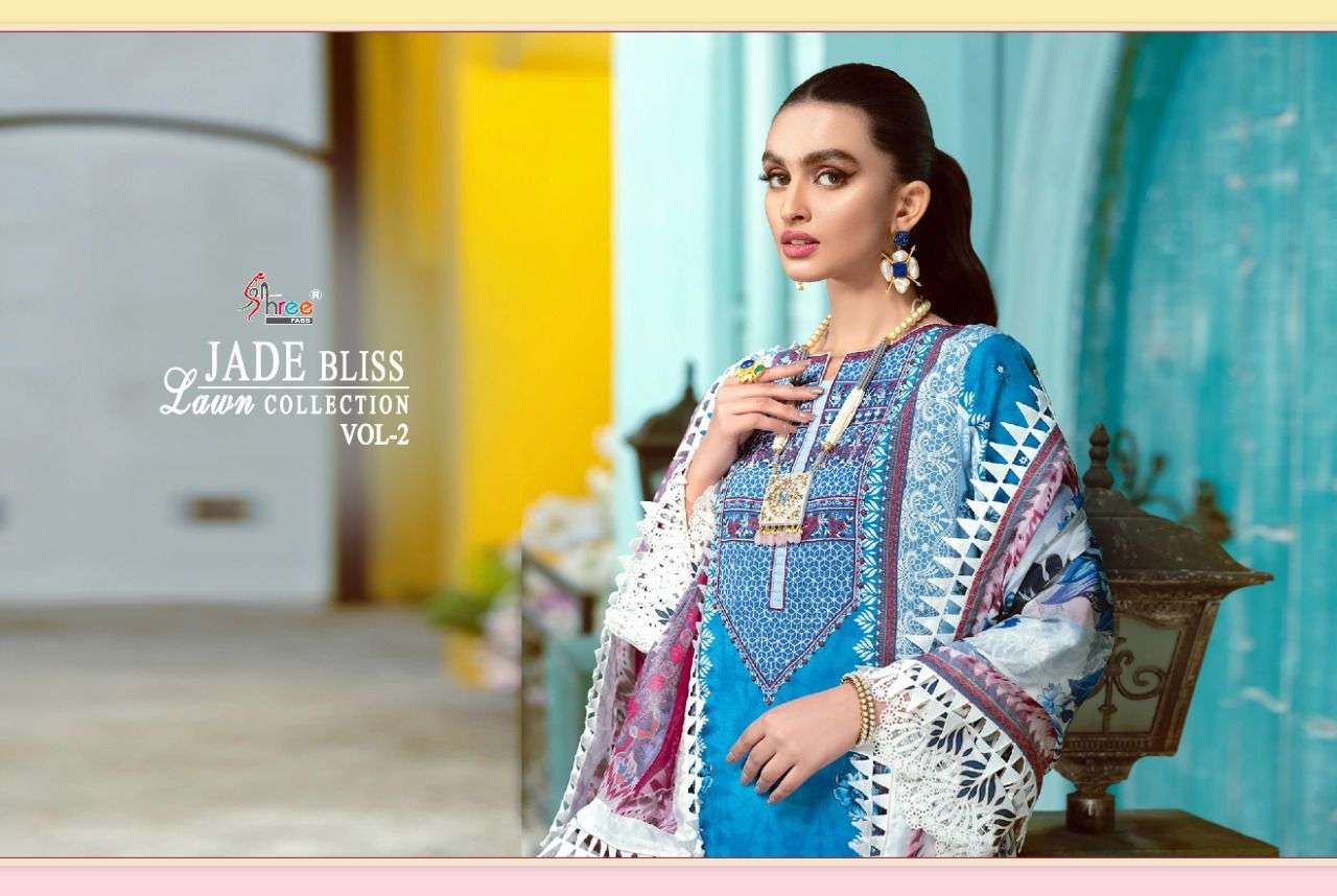 SHREE FABS JADE BLISS  LAWN COLLECTION VOL 2 PURE COTTON EMBRODERY WORK PAKISTANI SALWAR KAMEEZ SUPPLIER IN SURAT MARKET 