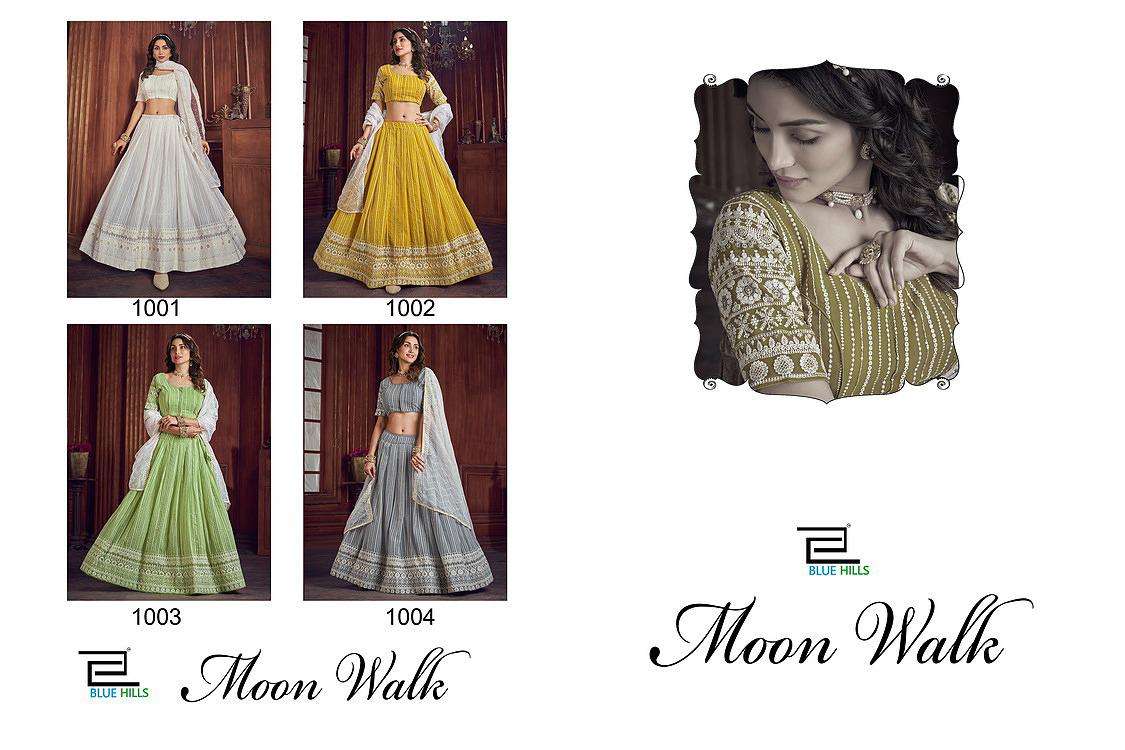 BLUE HILLS MOON WALK GEORGETTE CIPLY WORK DESIGNER LENGHA CHOLI SUPPLIER IN SURAT MARKET 