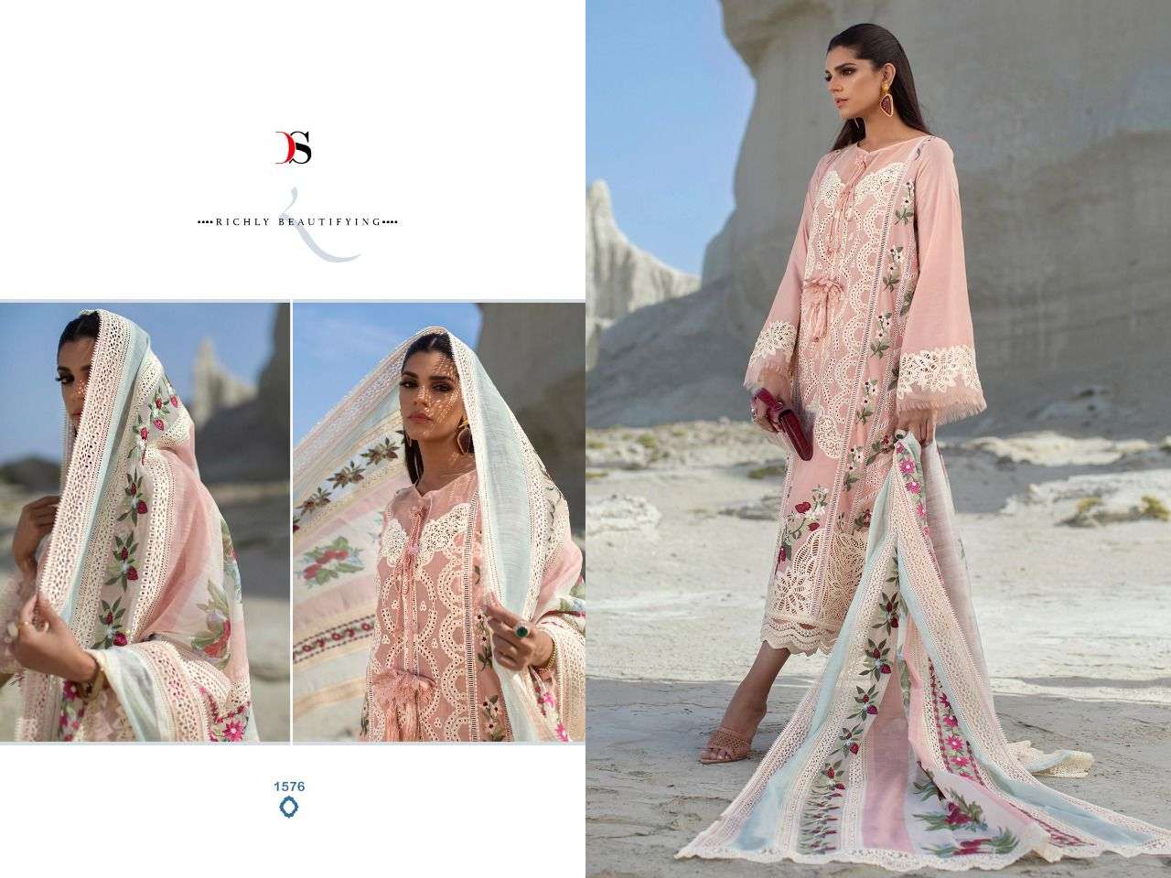 DEEPSY SUITS CRIMSON LAWN 22 PURE COTTON WITH SELF EMBRODERY WORK DESIGNER PAKISTAI SUIT WHOLESALE CATALOGUE 