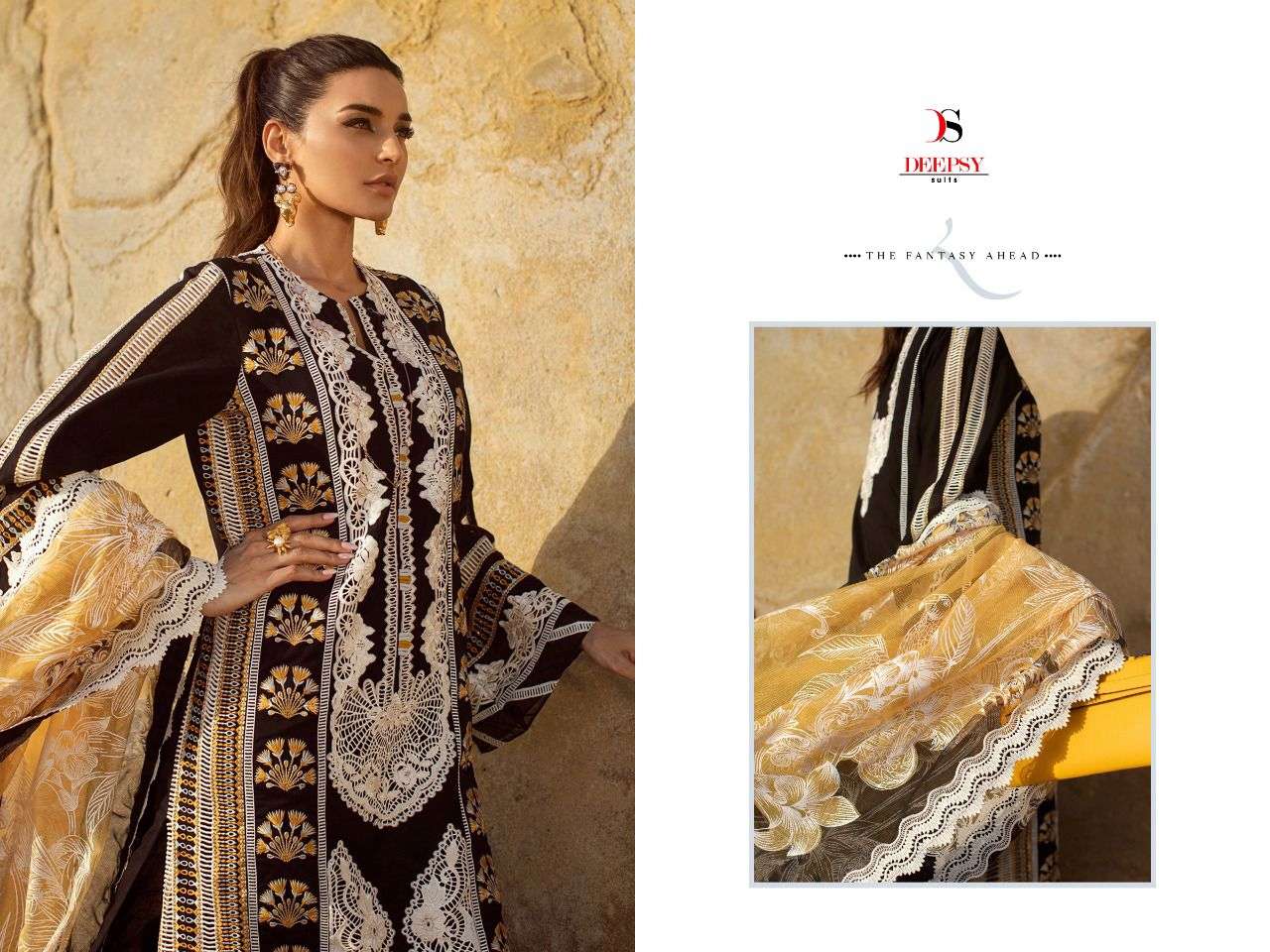 DEEPSY SUITS CRIMSON LAWN 22 PURE COTTON WITH SELF EMBRODERY WORK DESIGNER PAKISTAI SUIT WHOLESALE CATALOGUE 