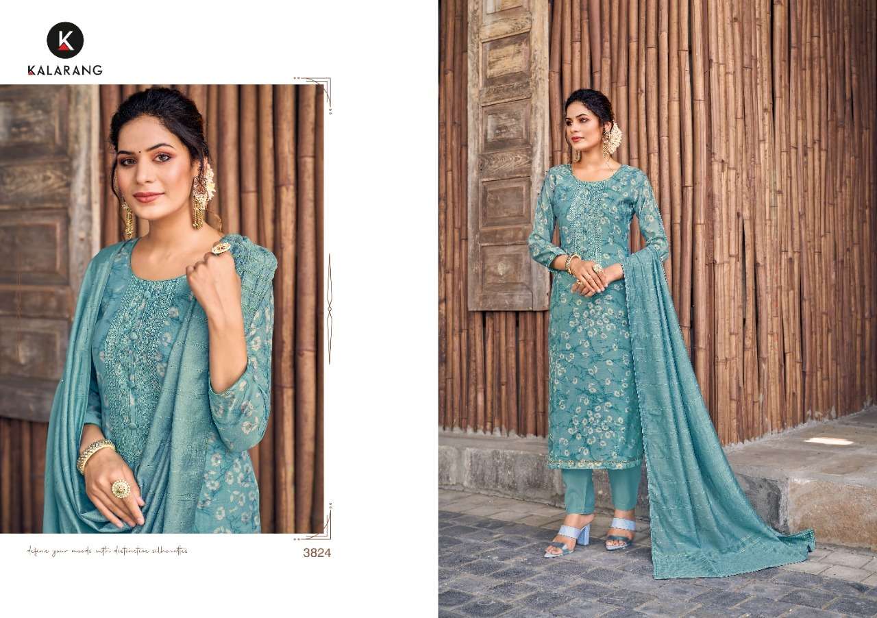 KALARANG ZIVAH MUSLINE PRINT WITH EMBRODERY WORK RAYON PRINTED SALWAR KAMEEZ SUPPLIER IN SURAT MARKET 