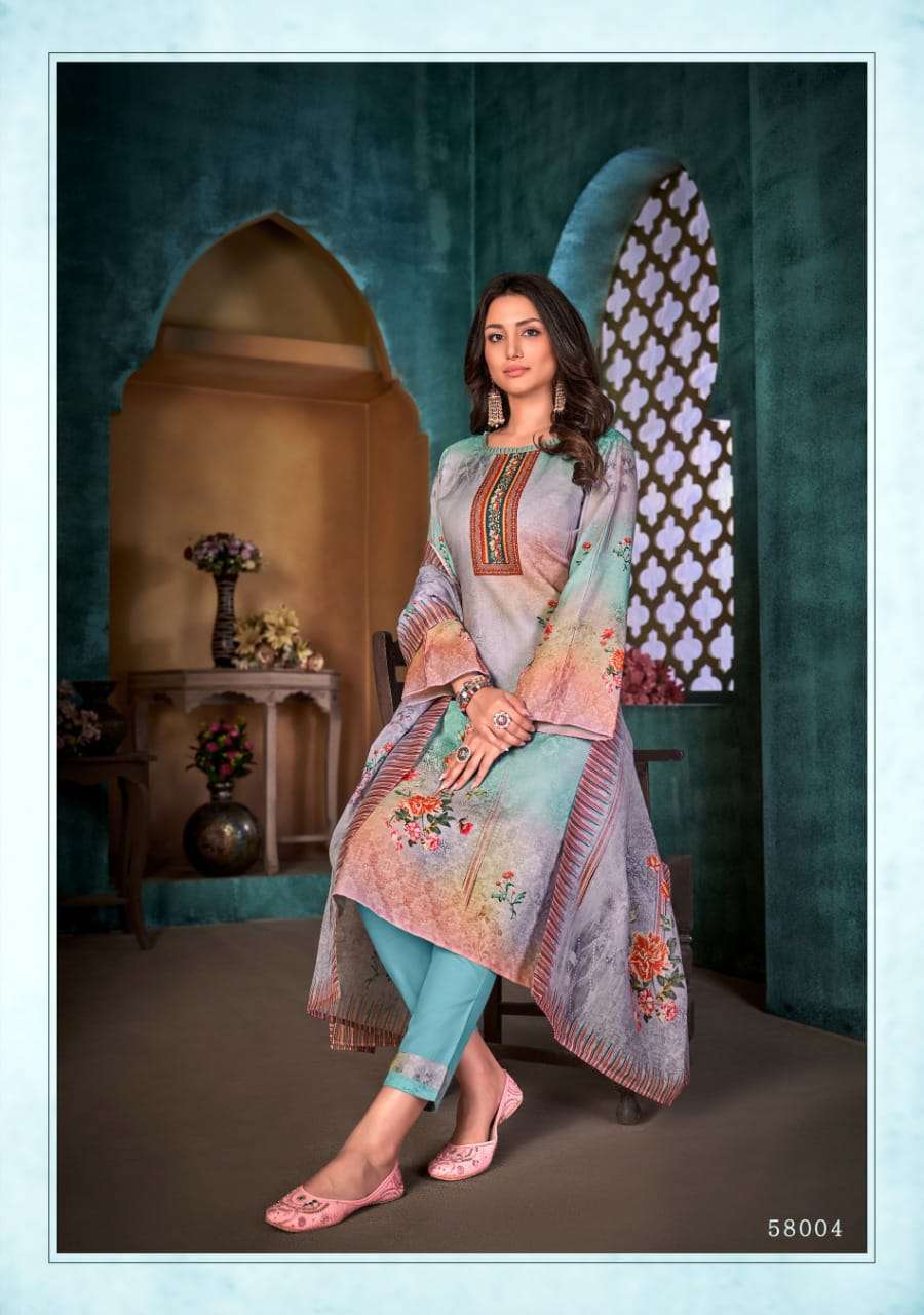BEMITEX CORAL CAMBRIC COTTON DIGITAL PRINTED UNSTITCHED LATEST SALWAR KAMEEZ 