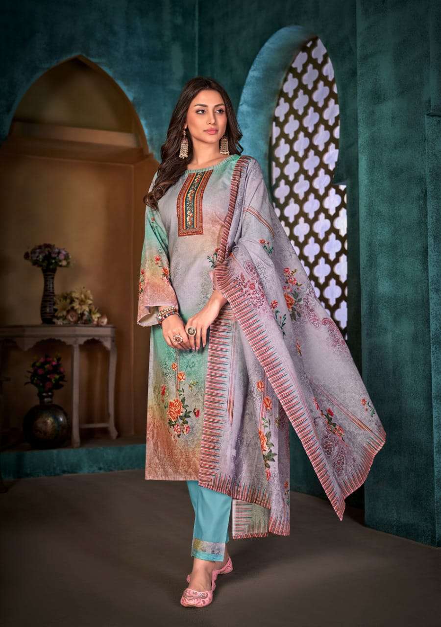 BEMITEX CORAL CAMBRIC COTTON DIGITAL PRINTED UNSTITCHED LATEST SALWAR KAMEEZ 