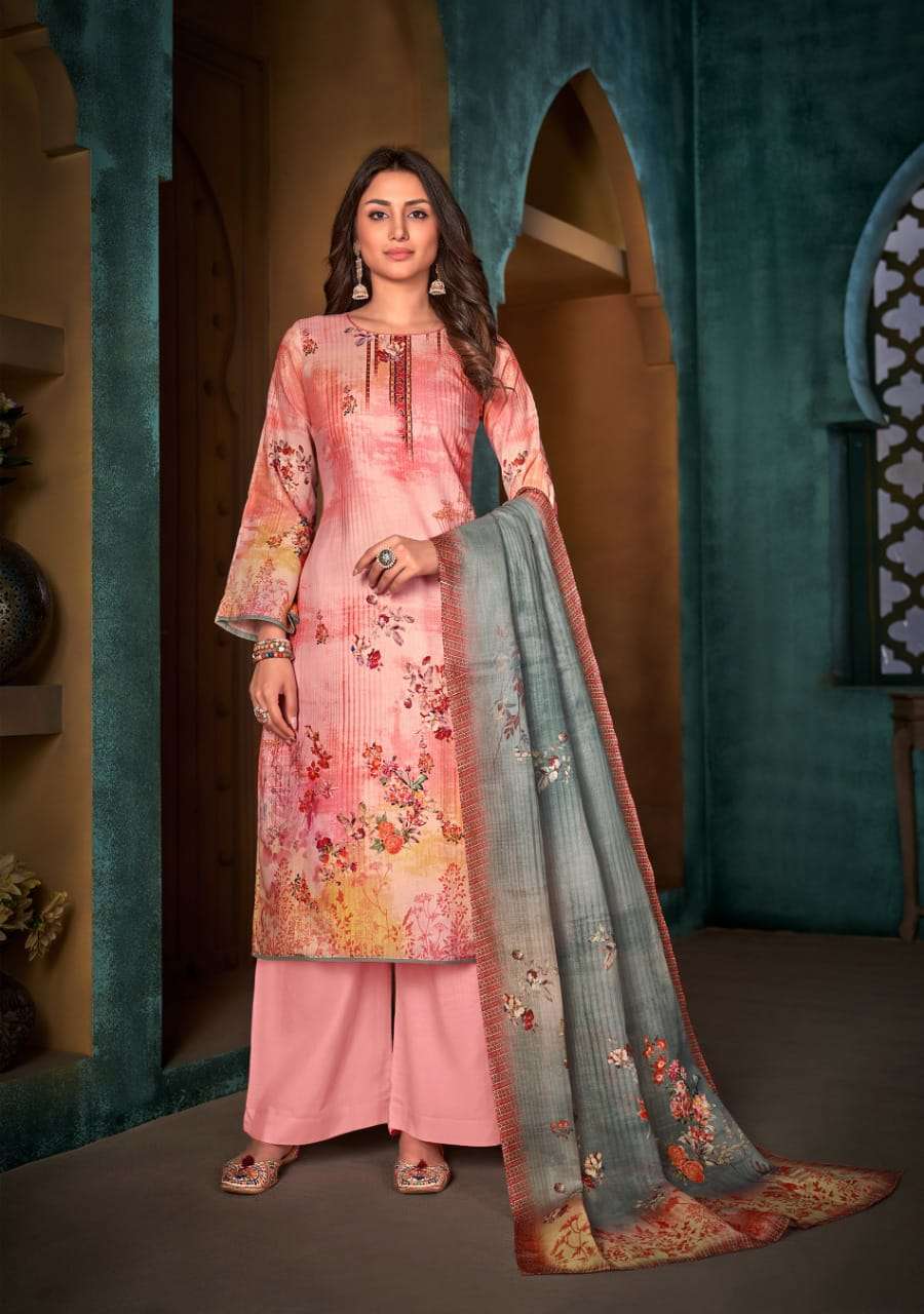 BEMITEX CORAL CAMBRIC COTTON DIGITAL PRINTED UNSTITCHED LATEST SALWAR KAMEEZ 