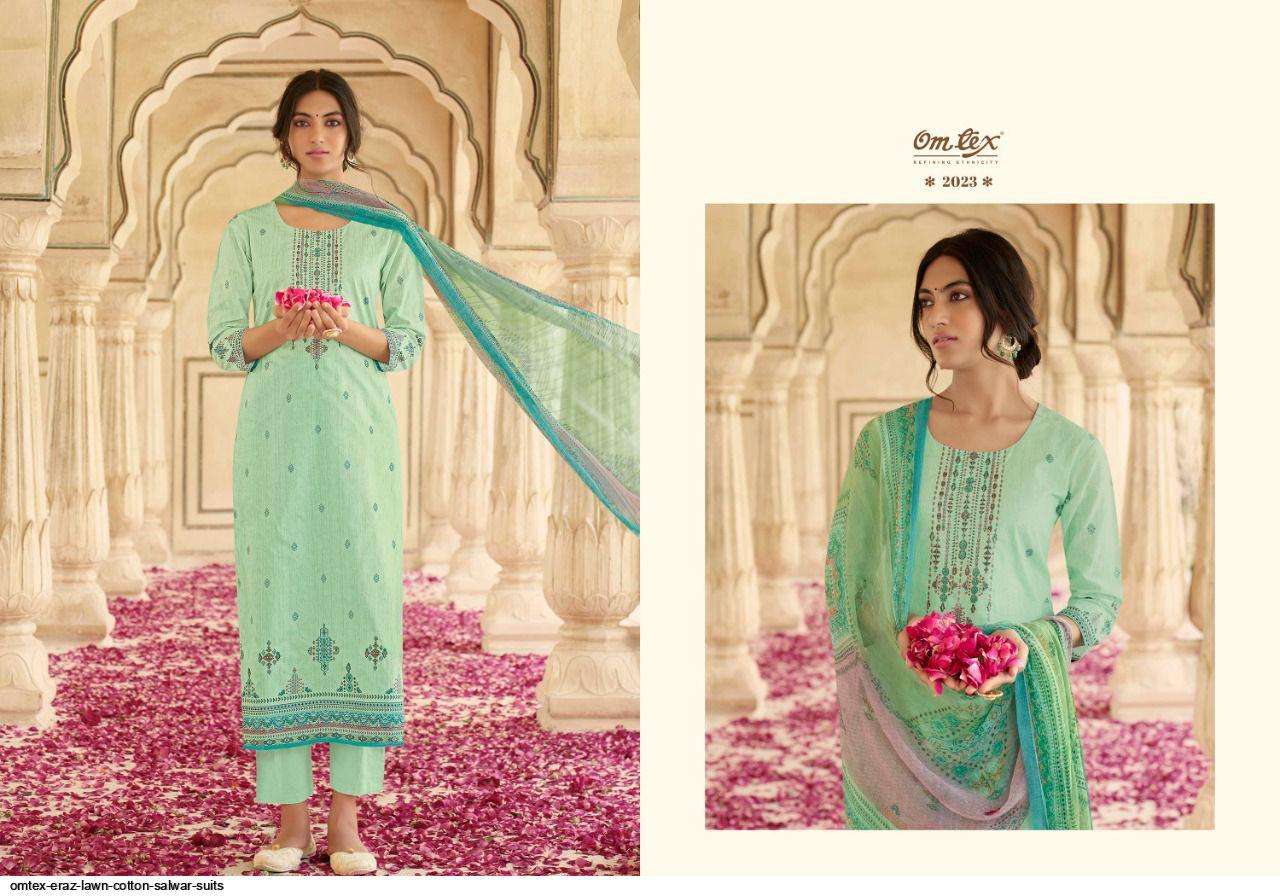 OMTEX ERAZ LAWN COTTON DIGITAL PRINT HANDWORK LATEST SALWAR KAMEEZ