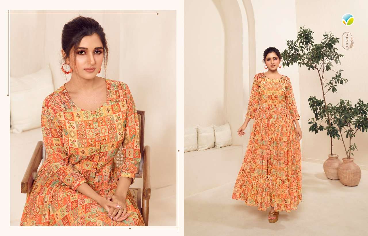 VINAY FASHION DYNAMIC VOL 2 DIGITAL PRINTED GEORGETTE GOWN CATALOGUE COLLECTION 2022