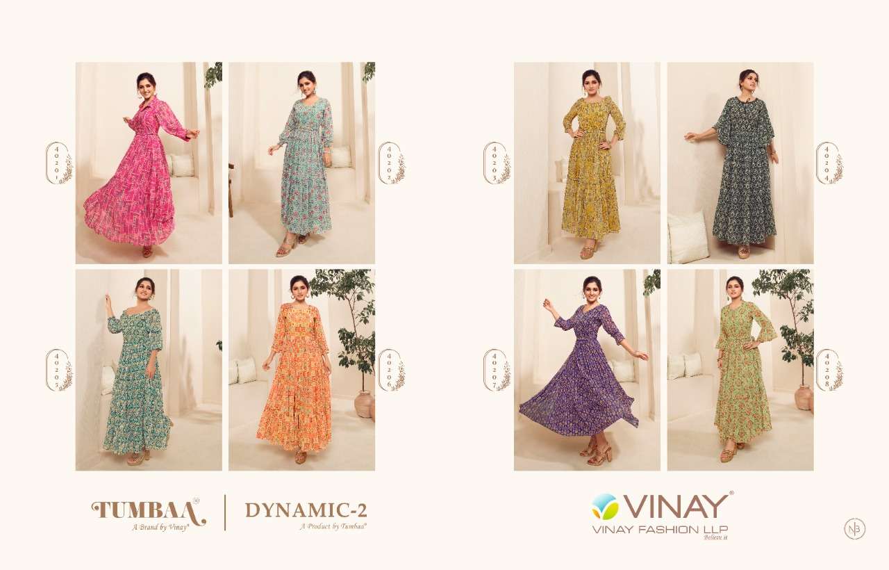 VINAY FASHION DYNAMIC VOL 2 DIGITAL PRINTED GEORGETTE GOWN CATALOGUE COLLECTION 2022