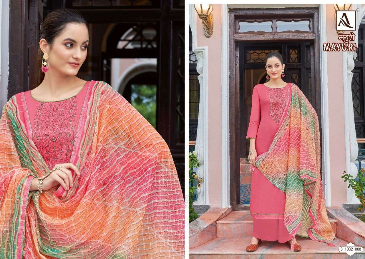 ALOK SUIT MAYURI PURE ZAM EMBROIDERY SUIT CATALOGUE 2022
