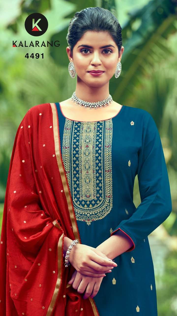 KALARANG DAMINI MUSLIN DOLA JAQUARAD SUIT LATEST CATALOGUE 2022