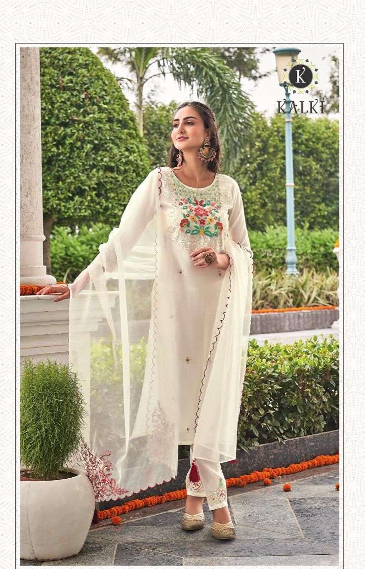 KALKI FASHION JASN E BAHAR 28001 TO 28006 SERIES KURTI PANT WITH DUPATTA LATEST CATALOGUE 