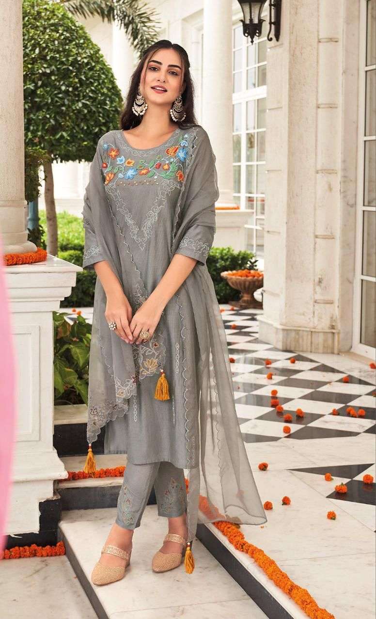 KALKI FASHION JASN E BAHAR 28001 TO 28006 SERIES KURTI PANT WITH DUPATTA LATEST CATALOGUE 