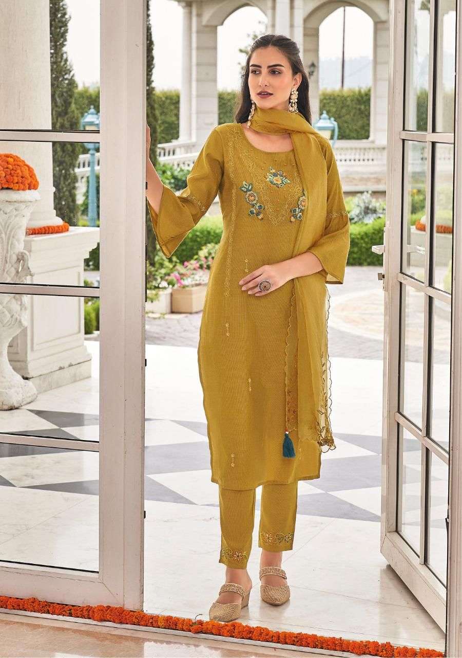 KALKI FASHION JASN E BAHAR 28001 TO 28006 SERIES KURTI PANT WITH DUPATTA LATEST CATALOGUE 