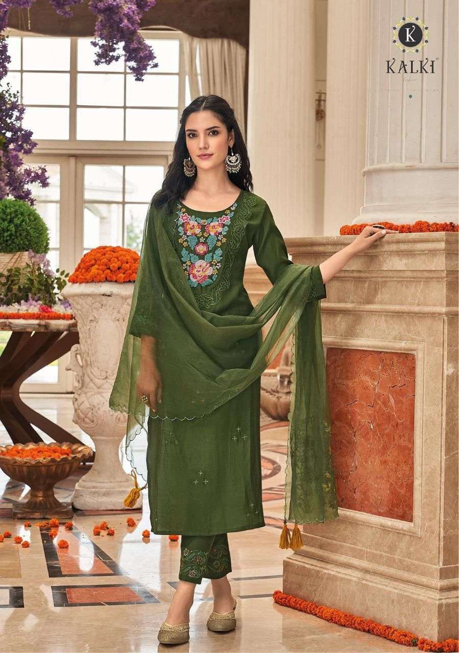 KALKI FASHION JASN E BAHAR 28001 TO 28006 SERIES KURTI PANT WITH DUPATTA LATEST CATALOGUE 