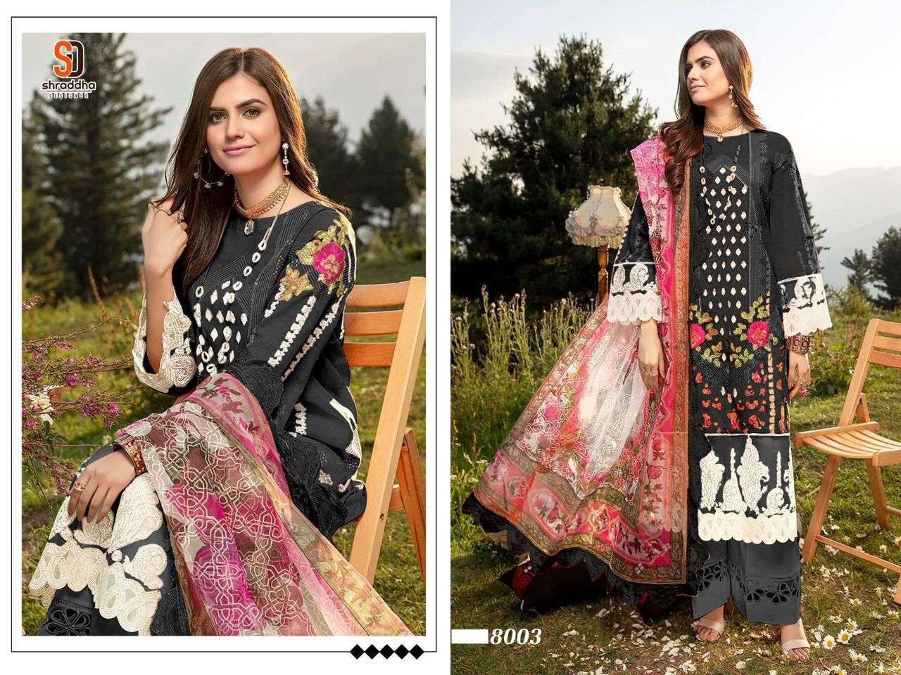 SHRADDHA DESIGNER CHARIZMA VOL 8 CAMRIC COTTON PAKISTANI SUITS NEW CATALOGUE