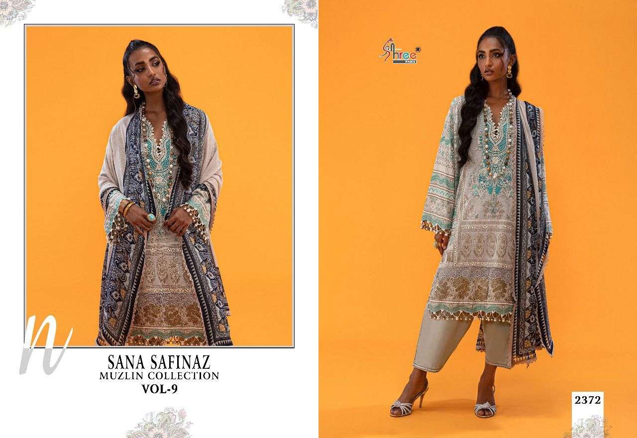 SHREE FAB SANA SAFINAZ MUZLIN COLLECTION VOL 9 2370 TO 2376 SERIES PAKISTANI SUIT CATALOGUE 