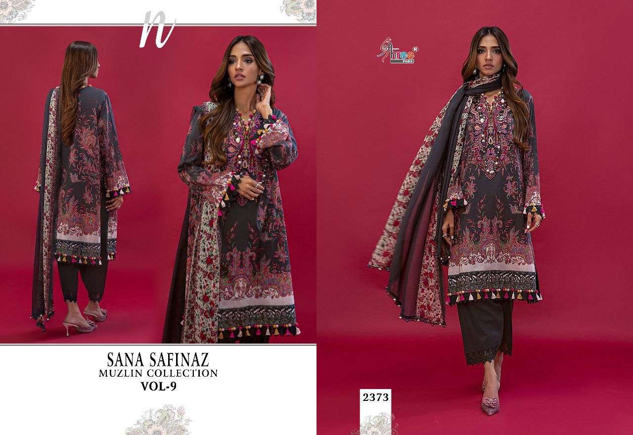 SHREE FAB SANA SAFINAZ MUZLIN COLLECTION VOL 9 2370 TO 2376 SERIES PAKISTANI SUIT CATALOGUE 