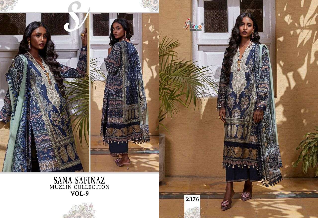 SHREE FAB SANA SAFINAZ MUZLIN COLLECTION VOL 9 2370 TO 2376 SERIES PAKISTANI SUIT CATALOGUE 