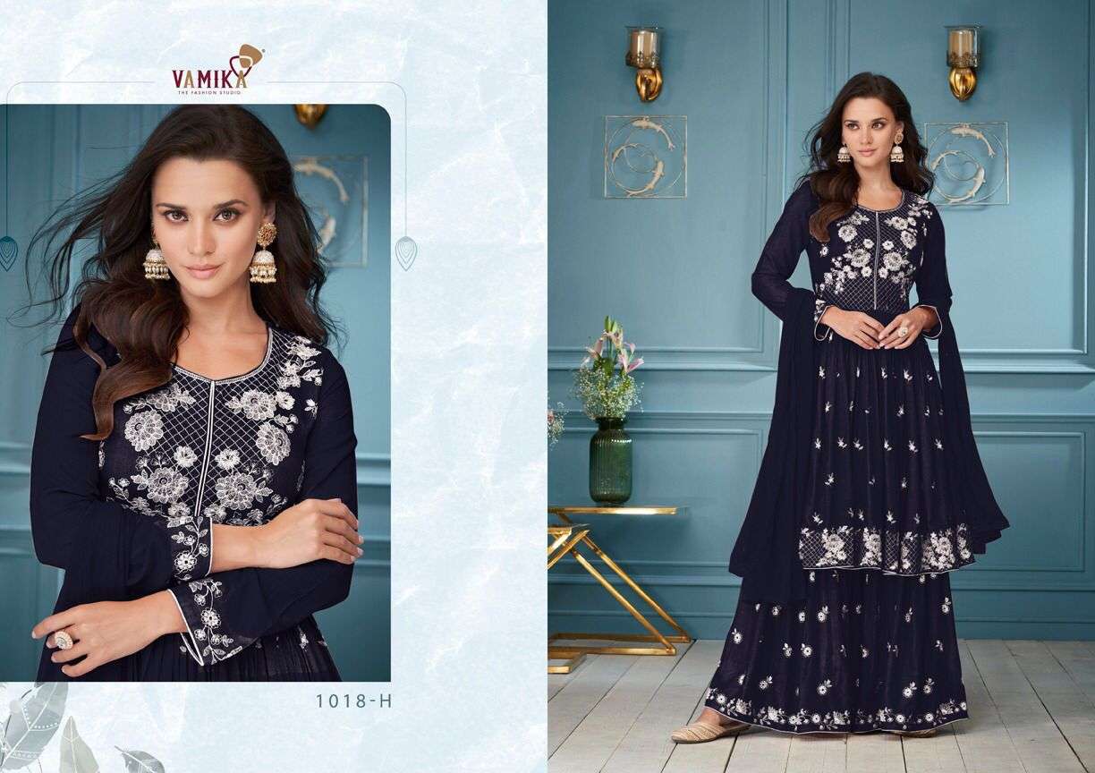 VAMIKA LAKHNAWI VOL 3 DARK COLOR RAYON EMB WORK DESIGNER SHARARA SUIT SUPPLIER IN SURAT 