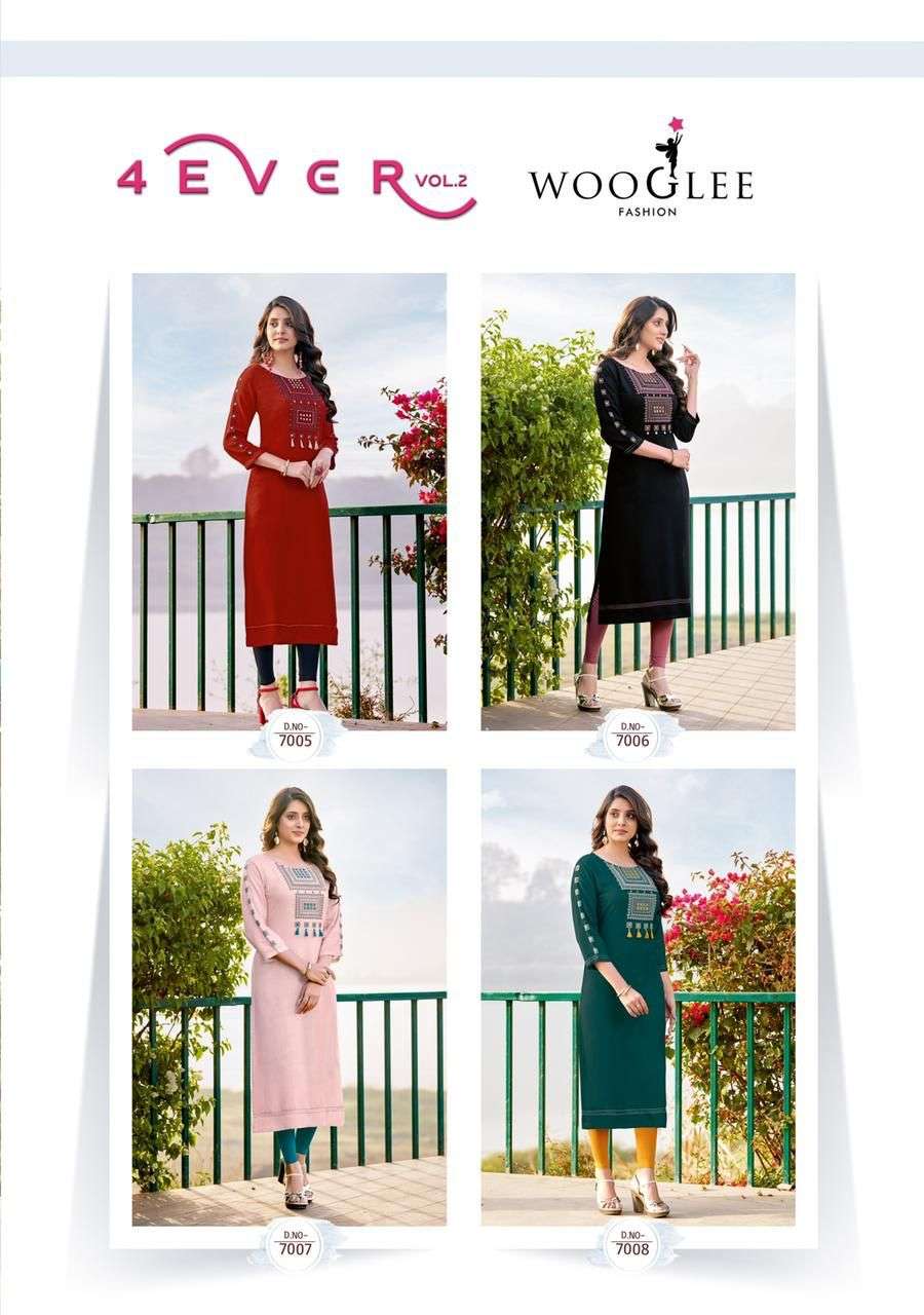 WOOGLE 4EVER VOL 2 FANCY KURTI CATALOGUE 2022