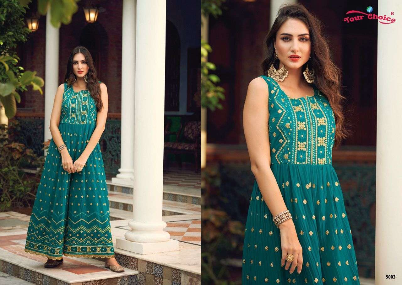 YOUR CHOICE JUMP SUITS 5001 TO 5006 SERIES BLOOMIG GEORGETTE CATALOGUE COLLECTION 2022