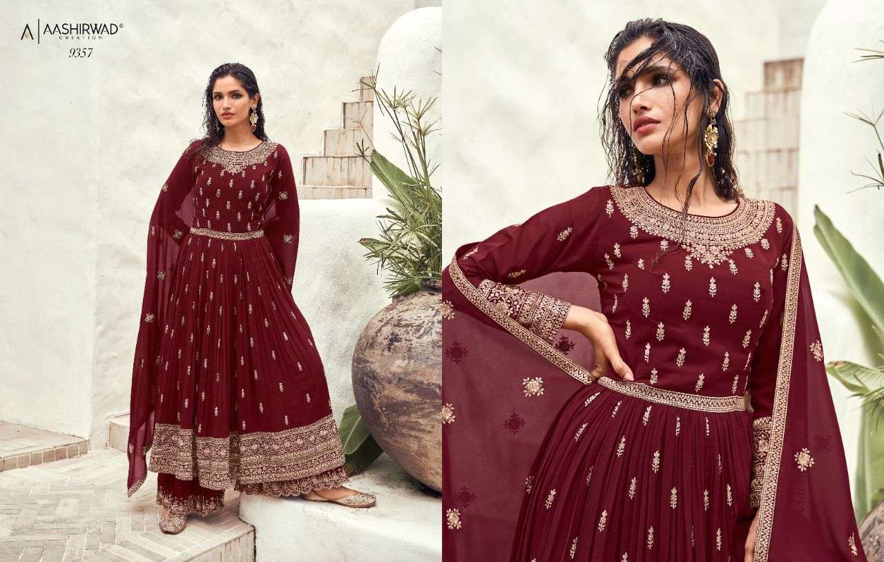 AASHIRWAD CREATION TAASHI LONG GOWN SUIT LATEST COLLECTION CATALOGUE 2022