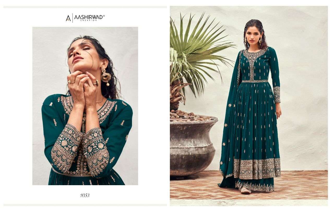 AASHIRWAD CREATION TAASHI LONG GOWN SUIT LATEST COLLECTION CATALOGUE 2022