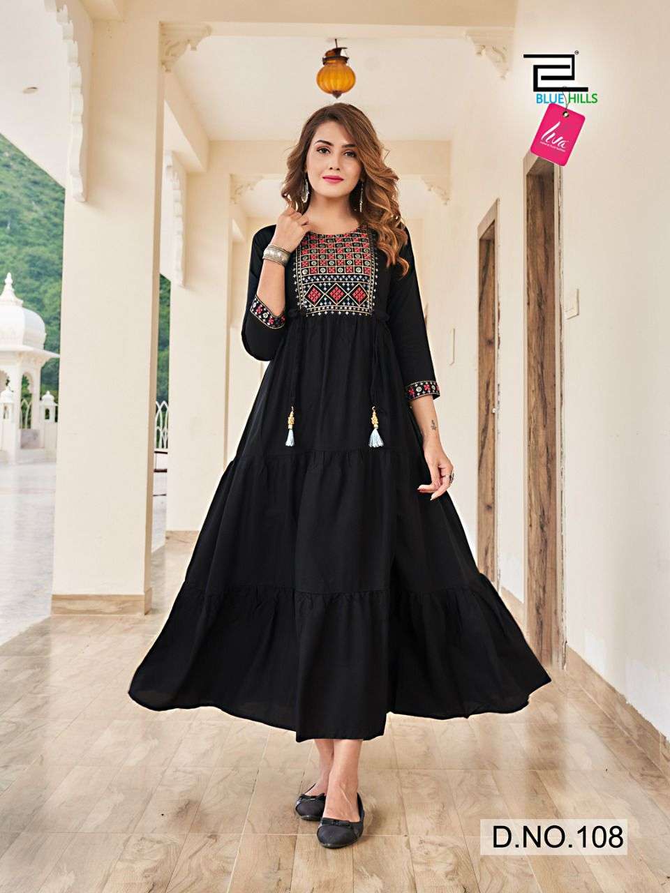 BLUE HILLS JASMINE DESIGNER RAYON GOWN KURTI AT WHOLESALE RATE CATALOGUE 