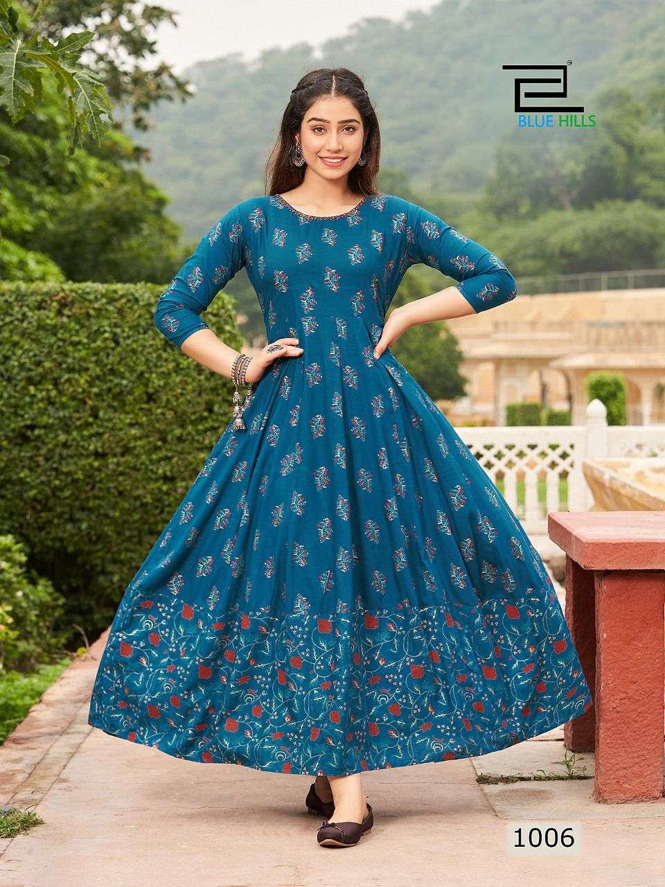 BLUE HILLS RANI VOL 1 HANDWORK KURTI LATEST CATALOGUE 2022