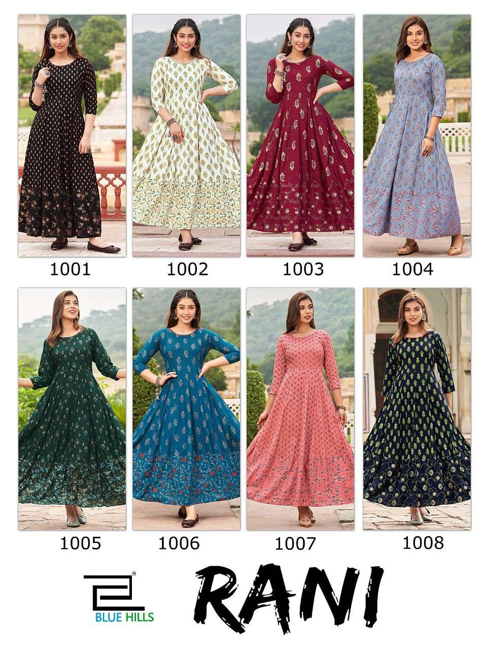BLUE HILLS RANI VOL 1 HANDWORK KURTI LATEST CATALOGUE 2022