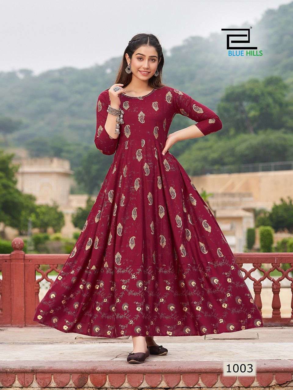 BLUE HILLS RANI VOL 1 HANDWORK KURTI LATEST CATALOGUE 2022