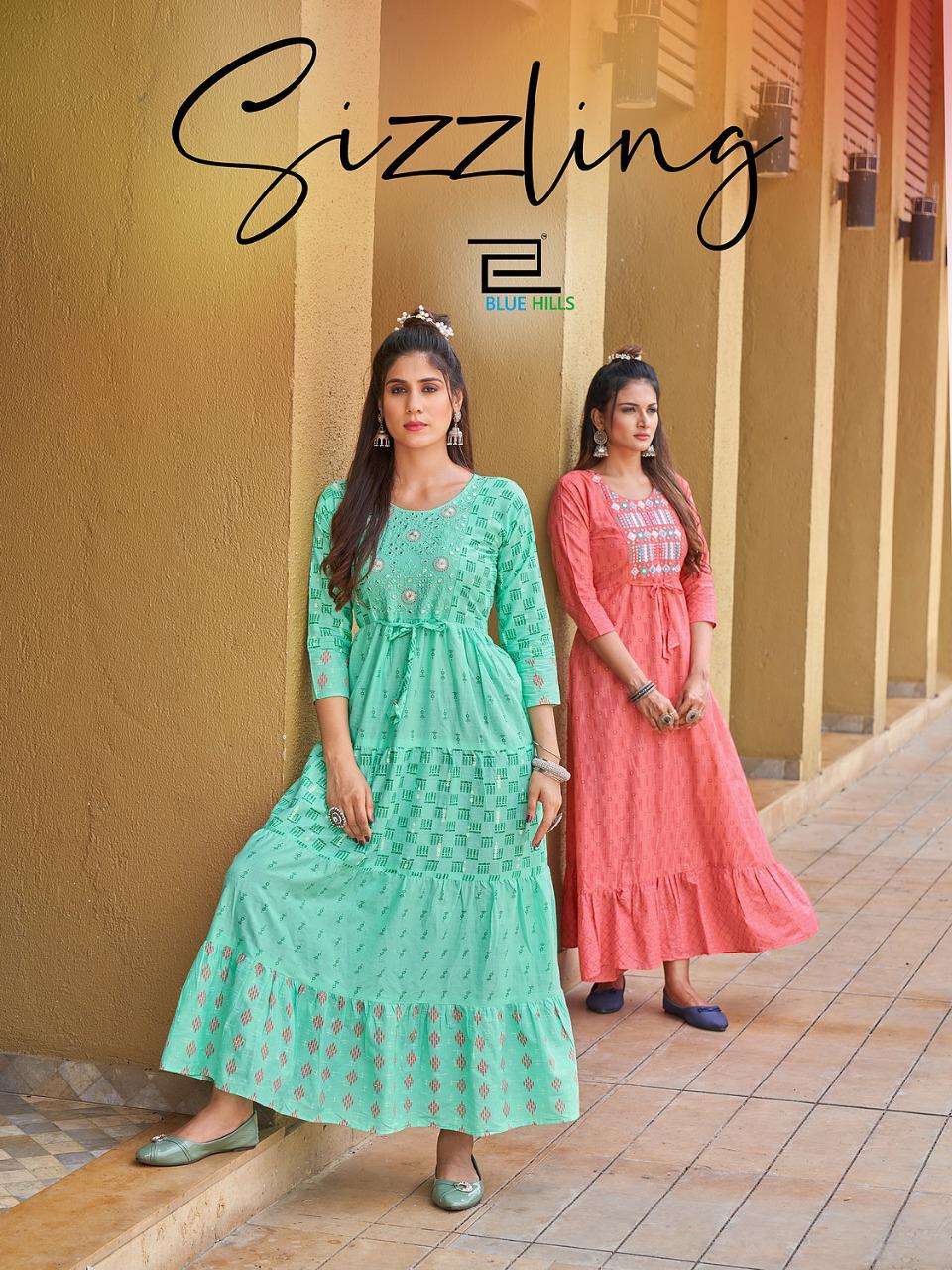 BLUE HILLS SIZZLING ANARKALI GOWN STYLE KURTI CATALOGUE 2022