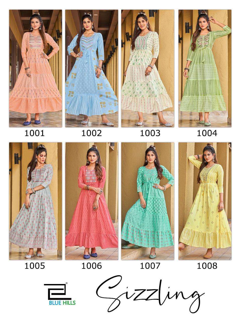 BLUE HILLS SIZZLING ANARKALI GOWN STYLE KURTI CATALOGUE 2022