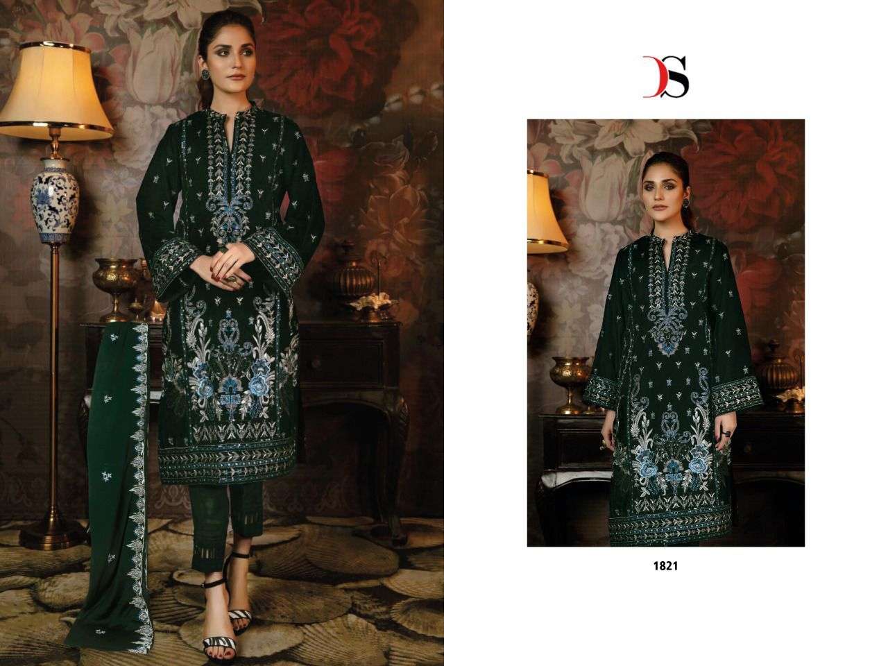 DEEPSY SUIT ADAN LIBAS 22 1821 TO 1826 SERIES VELVET EMBROIDERY SUIT NEW CATALOGUE 2022