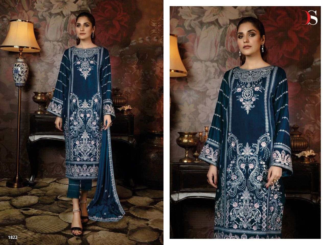 DEEPSY SUIT ADAN LIBAS 22 1821 TO 1826 SERIES VELVET EMBROIDERY SUIT NEW CATALOGUE 2022
