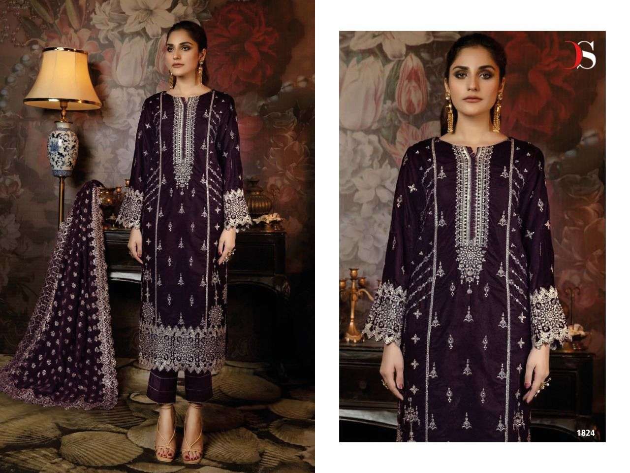 DEEPSY SUIT ADAN LIBAS 22 1821 TO 1826 SERIES VELVET EMBROIDERY SUIT NEW CATALOGUE 2022